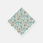 Terrazzo Pattern Blue Serviette (Ecke)