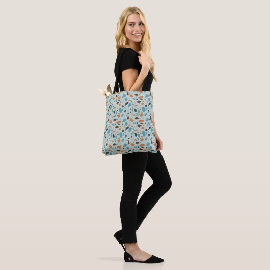 Terrazzo Pattern Blue Tasche (Am Model)