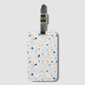 Terrazzo Pattern Neutral Natural Elegant Gepäckanhänger (Vorderseite Vertikal)