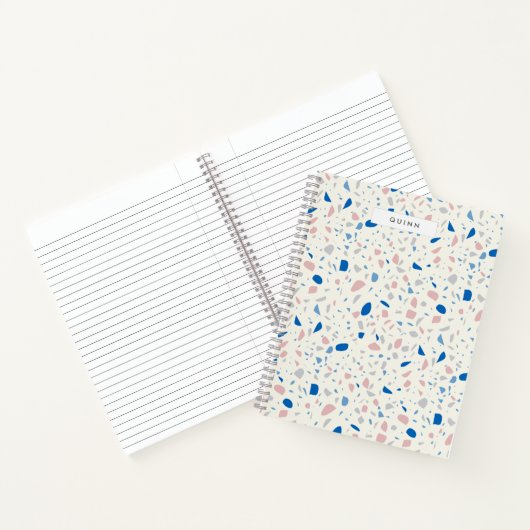 Terrazzo Pattern Neutral Natural Elegant Notizblock (Innenseite)