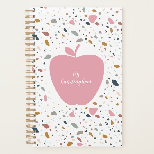 Terrazzo Pink Apple Teacher Planer (Vorderseite)