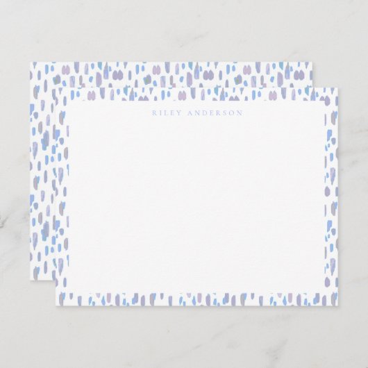 Terrazzo Print Flat Note Card in Lilac Mitteilungskarte (Vorne/Hinten)