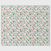 Terrazzo Red Green Holiday Weihnachten Geschenkpapier (Flach)