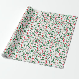 Terrazzo Red Green Holiday Weihnachten Geschenkpapier