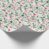 Terrazzo Red Green Holiday Weihnachten Geschenkpapier (Ecke)