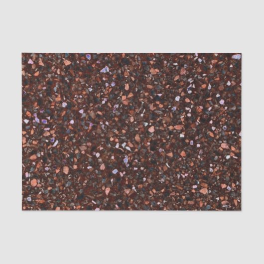 Terrazzo Retro Brauner Tan Braun Seidenpapier (Vorderseite)