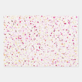 Terrazzo Retro Gelbes, rosa Vintages Muster Geschenkpapier Set (Vorderseite)