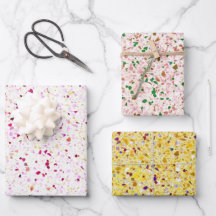 Terrazzo Retro Gelbes, rosa Vintages Muster