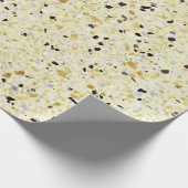 Terrazzo Retro Gelbes, Vintages Muster Geschenkpapier (Ecke)