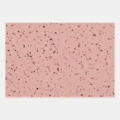 Terrazzo Retro Rosa Braunes Design Geschenkpapier Set (Vorderseite 2)