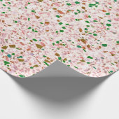 Terrazzo Retro rosa Vintages Muster Geschenkpapier (Ecke)