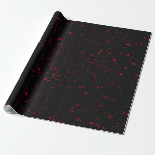 Terrazzo Retro Rot Schwarz Elegantes Vintage-Muste Geschenkpapier