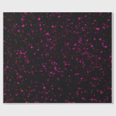 Terrazzo Retro Schwarz Hot Pink Vintages Muster Geschenkpapier (Flach)