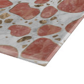 Terrazzo - Rosenquarz und -gold auf Marmor #1 Schneidebrett (Ecke)