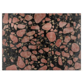 Terrazzo - Rosenquarz und -gold auf Marmor #2 Schneidebrett (Vorderseite)