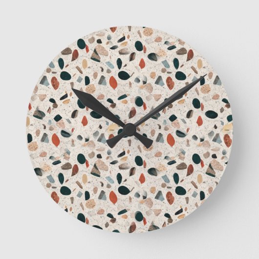 Terrazzo Runde Wanduhr (Vorderseite)