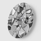 Terrazzo Schwarz und Weiß Grau Moderne Kunst Große Wanduhr (Winkel)