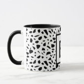 Terrazzo Schwarz-weiße Monogramm, initial fett Tasse (Links)