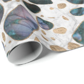 Terrazzo - Shimerring Achat und Gold auf Marmor #1 Geschenkpapier (Rolleneckpunkt)