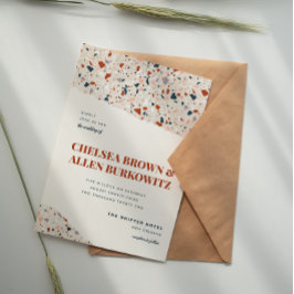 Terrazzo Slab Moderne Hochzeit Einladung