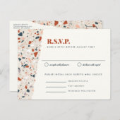 Terrazzo Slab Wedding Einladung UAWG Postkarte (Vorne/Hinten)