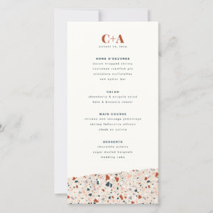 Terrazzo Slab Wedding Menu Ankündigung