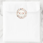 Terrazzo Slab Wedding Monogram und Date Runder Aufkleber (Tasche)