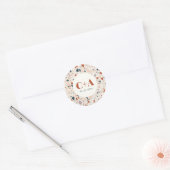 Terrazzo Slab Wedding Monogram und Date Runder Aufkleber (Umschlag)