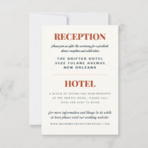 Terrazzo Slab Wedding Reception und Hotel Card