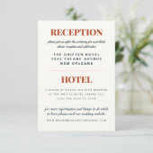 Terrazzo Slab Wedding Reception und Hotel Card RSVP Karte (Stehend Vorderseite)