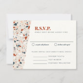 Terrazzo Slab Wedding RSVP Card (Vorderseite)