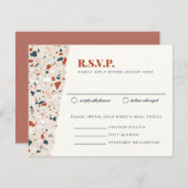 Terrazzo Slab Wedding RSVP Card (Vorne/Hinten)