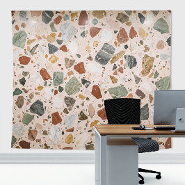 Terrazzo-Steinplatte Marmor-Mosaik-Zoom-Hintergrun Wandteppich