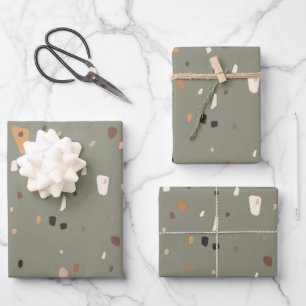 Terrazzo Steinstruktur  Geschenkpapier Set