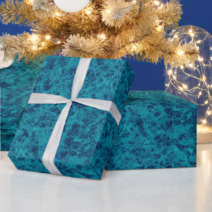 Terrazzo Struktur aus blauem Marmor Geschenkpapier