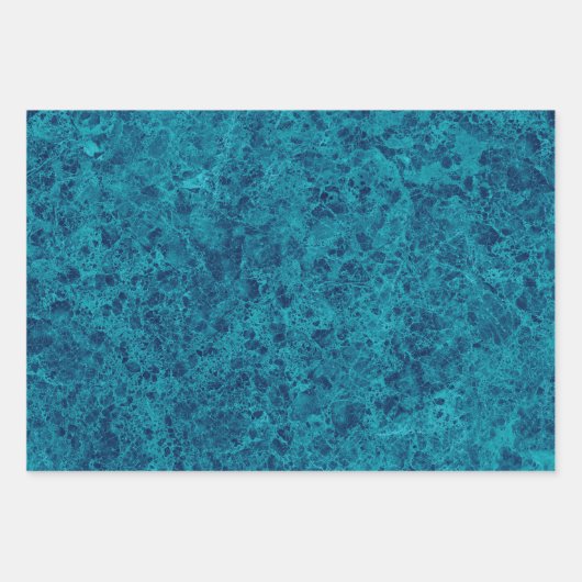 Terrazzo Struktur aus blauem Marmor Geschenkpapier Set (Vorderseite 3)