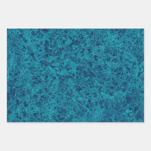 Terrazzo Struktur aus blauem Marmor Geschenkpapier Set (Vorderseite 2)