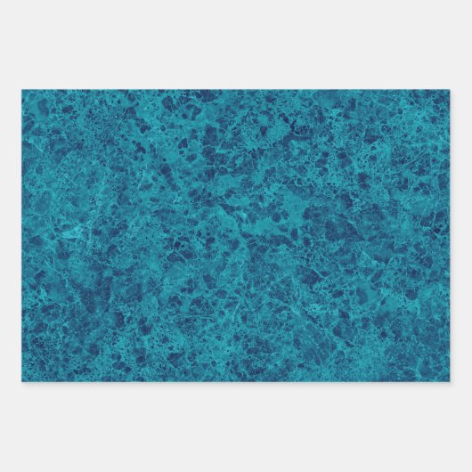 Terrazzo Struktur aus blauem Marmor Geschenkpapier Set (Vorderseite)