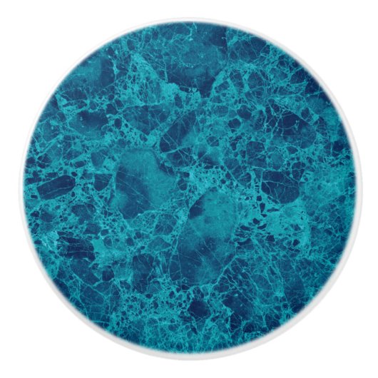 Terrazzo Struktur aus blauem Marmor Keramikknauf (Vorderseite)