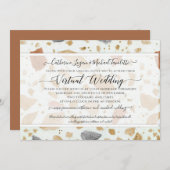 Terrazzo Terra-cotta Modern Earthy Virtual Wedding Einladung (Vorne/Hinten)