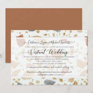 Terrazzo Terra-cotta Modern Earthy Virtual Wedding Einladung