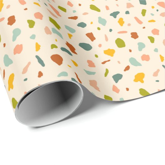 Terrazzo Textur Geschenkpapier (Rolleneckpunkt)