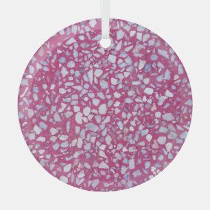 Terrazzo-Textur: Rosa Weiße Eleganz. Ornament Aus Glas