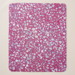 Terrazzo Texture: Rosa weiße Eleganz. Sherpadecke
