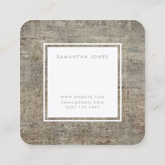 Terrazzo Texture Simple Modern Interior Designer Quadratische Visitenkarte (Rückseite)