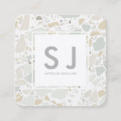 Terrazzo Texture Simple Modern Interior Designer Quadratische Visitenkarte (Vorderseite)