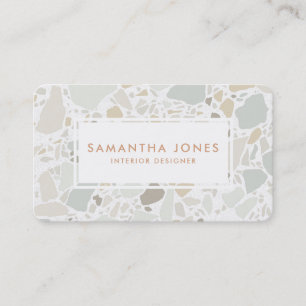 Terrazzo Texture Simple Modern Interior Designer Visitenkarte