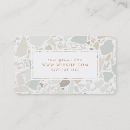 Terrazzo Texture Simple Modern Interior Designer Visitenkarte (Rückseite)