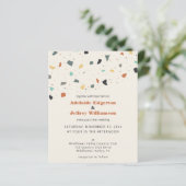 Terrazzo Tile Confetti Budget Hochzeit Einladungen (Stehend Vorderseite)