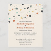 Terrazzo Tile Confetti Budget Hochzeit Einladungen (Vorderseite)